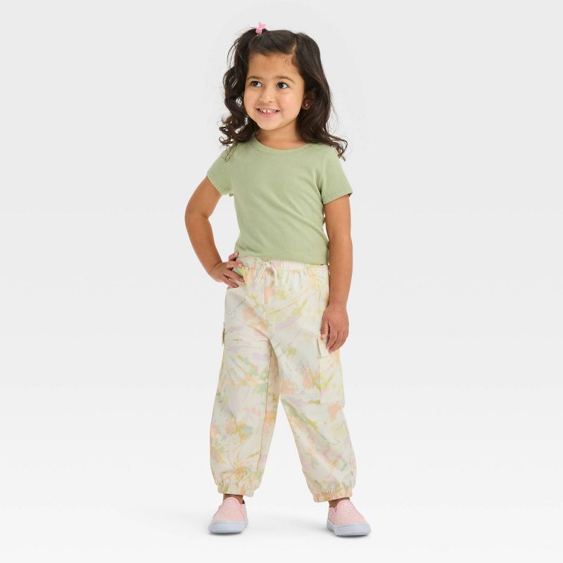 Grayson Mini Toddler Girls' Woven Tie-Dye Cargo Jogger Pants, 3 of 7