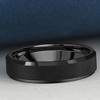 Pompeii3 Men's Brushed Black Tungsten 6mm Beveled Ring Wedding Band - Size 11 - 4 of 4