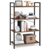 4 - Tier Industrial - Style Tall Bookshelf. Measures 11.8 x 31.5 x 47 inches. Perfect for living rooms, home offices,Honey Brown and Black - 2 of 4