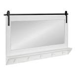 42" x 27" Cates Framed Wall Mirror with Shelf and Hooks White - Kate & Laurel All Things Decor