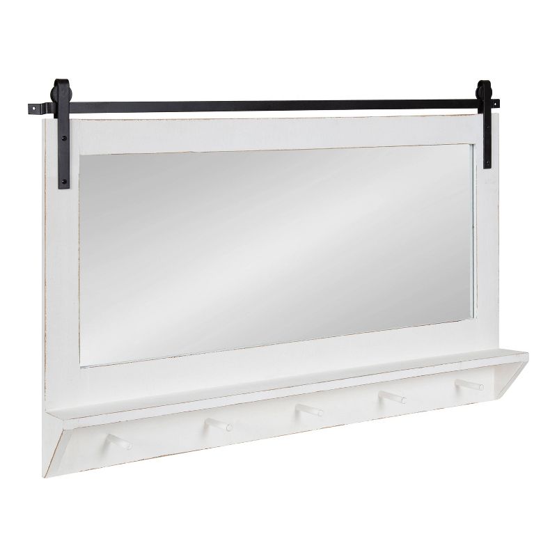  42" x 27" Cates Framed Wall Mirror with Shelf and Hooks - Kate & Laurel All Things Decor, 1 of 9