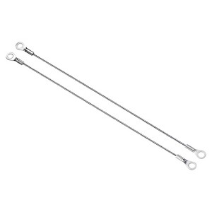 Unique Bargains Stainless Steel Lanyard Cable Eyelets Ended Security Wire Rope Silver 10 Pcs - 1 of 4