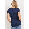 Hello Miz Casual Short Sleeve T-Shirt Side Ruched Maternity Top - 3 of 4