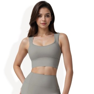 Anna-Kaci Active Women's Scoop Neck Longline Sports Bra with Wide Straps - 1 of 4