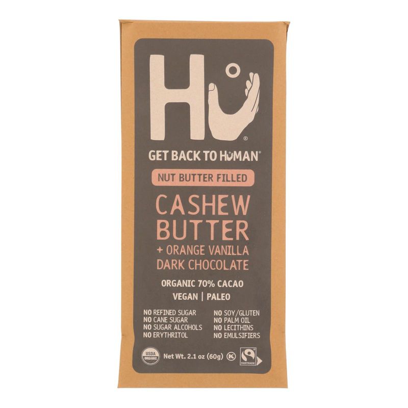 Hu  Cashew Butter and Orange Vanilla Dark Chocolate Bar - Case of 12/2.1 oz, 2 of 8