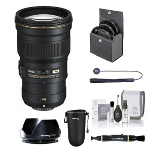 Nikon 300mm f/4E PF ED AF-S NIKKOR VR Lens with 77mm Tulip Flower Lens Hood + Accesssories - 1 of 4