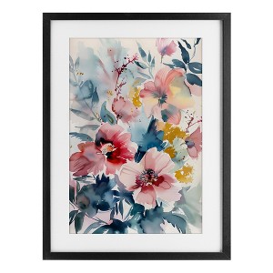 Stupell Industries Watercolor Floral Bunch Framed Print Under Glass - 1 of 4