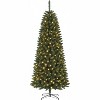 GustoWave 6FT Pre-Lit Pencil Christmas Tree,Artificial Slim Christmas Tree with LED Light,Realistic Xmas Tree Holiday Party Decoration - 2 of 4