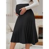 INSPIRE CHIC Women's Maternity Sweater Skirt A Line Over the Belly Knit Midi Pregnancy Pleated Skirts - 2 of 4