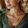 Ross-Simons Italian 18kt Gold Over Sterling Replica Lira Coin Byzantine Necklace - 2 of 4
