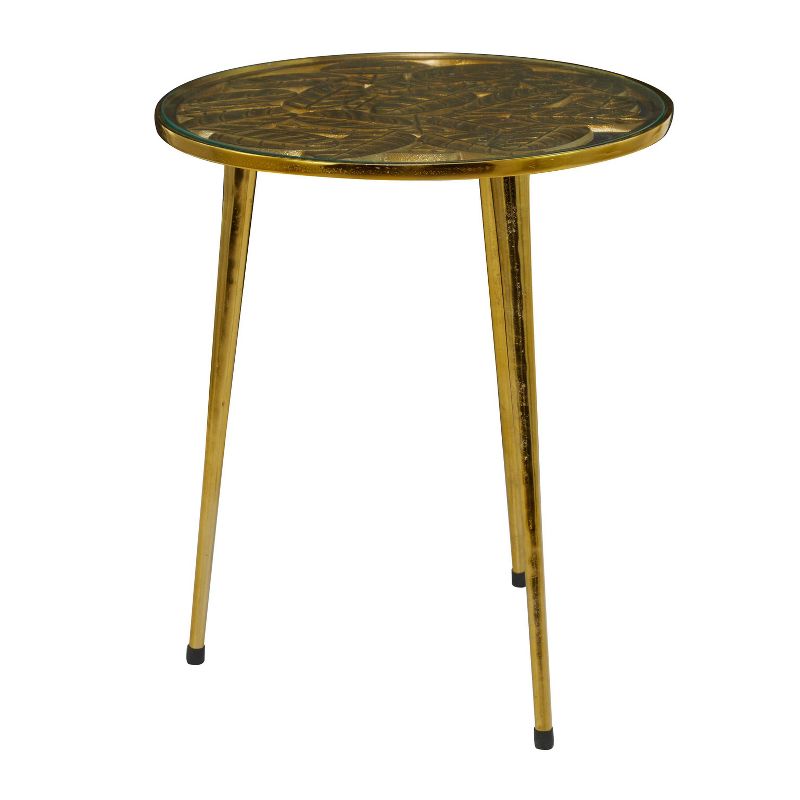 22&#34; Contemporary Metal and Glass Accent Table Gold - Olivia &#38; May, 3 of 9