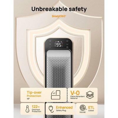 DREO 1500W Solaris Max 25" Ceramic Space Heater Oscillating Fast Heat and Ultra-Quiet ECO Mode Remote — detail 6