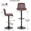 Set of 2 Adjustable Bar Stools, Modern PU Leather Swivel Counter Stools with Back Support, for Kitchen Island, Breakfast Bar, or Home Pub - 3 of 4