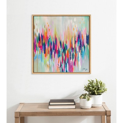 Sylvie Colorful Abstract Brushstroke Canvas Wall Art, 22" x 22"