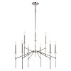VAXCEL Kedzie 32-in Polished Nickel Modern 9 Light Chandelier Dining Room Hanging Fixture, 2-Tier Candelabra - 3 of 4
