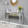FCH Silver MDF Mirror Surface Broken Glass Three Pumping Computer Desk - 2 of 4