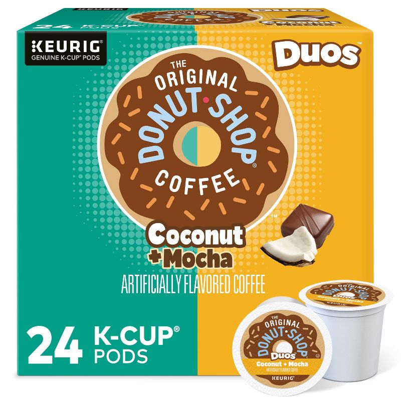 The Original Donut Shop Duos Coconut + Mocha Keurig Single-Serve K-Cup Coffee Pods, Medium Roast Coffee - 24ct, 1 of 12