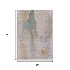 Copper And Pale Aqua Abstract Washable Indoor Outdoor Area Rug - 3 of 4