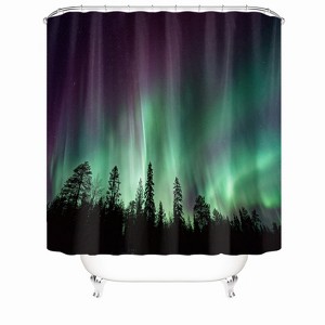 Aurora In The Woods Shower Curtains for Bathroom Waterproof Fabric Bath Curtain Durable Soft Stylish Bathroom Decor 72x72 Inch - 1 of 1