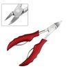 Unique Bargains Toe Nail Clippers Professional Nail Clipper Kit for Travel or Home Red Stainless Steel - 3 of 4