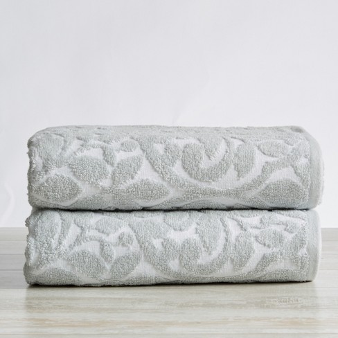 Better Homes & Gardens Sheared Paisley Bath Towel, Soft Silver, Gray