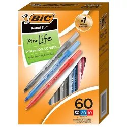 BIC Round Stic Xtra-Life Ballpoint Pens Medium 1.0 mm Assorted 24298912