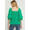 Women's Square Neck Babydoll Top - entro - 3 of 4