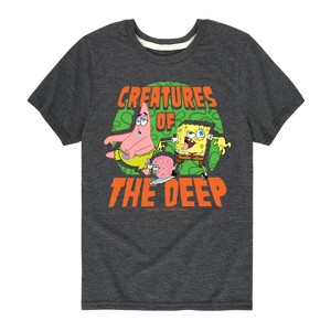 Boys' - SpongeBob SquarePants - Creatures Of The Deep Short Sleeve Graphic T-Shirt - 1 of 4