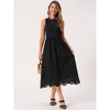 INSPIRE CHIC Women's Summer Sleeveless A Line Midi Cotton Crewneck Casual Tank Dress - 3 of 4