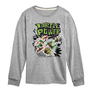 Boys' - Teenage Mutant Ninja Turtles Mutant Mayhem - Turtle Power Long Sleeve Graphic T-Shirt - 1 of 3
