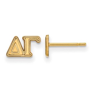 Black Bow Jewelry 14k Yellow Gold Plated Sterling Silver Delta Gamma Greek Life Stud Earrings - 1 of 3