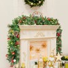 MOEPISY 9FT Luxury Prelit Christmas Garland with Warm White LED Timer Lights - 2 of 4