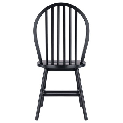 Winsome Black High Back Windsor Wood Side Chair Set
