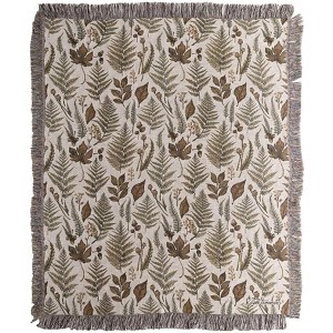 Fall Splendor 50x60 inch Woven Throw – Autumn Leaves Decorative Cotton by Manual Woodworkers and Weavers - 1 of 3
