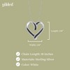 GILDED Sterling Silver Necklace with Natural Round-Cut Black Diamond and Heart Shaped Pendant, 18” White Silver Chain, 1/4 Carat Total Weight Diamonds - 4 of 4