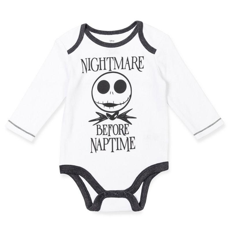 Disney Nightmare Before Christmas Zero Sally Jack Skellington Baby Bodysuit Pants and Hat 3 Piece Outfit Set Newborn to Infant , 2 of 7