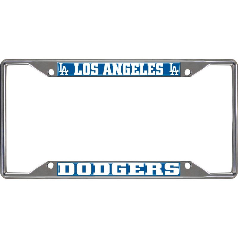 MLB Los Angeles Dodgers Stainless Steel License Plate Frame, 1 of 4