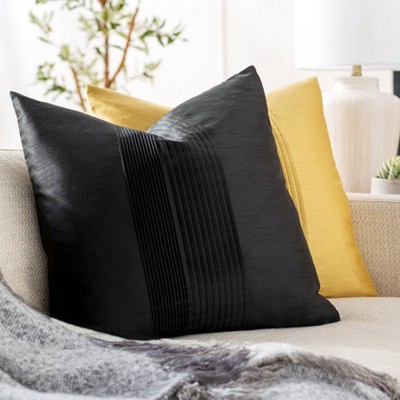 Rixensart 18" Black Polyester Traditional Euro Pillow Cover