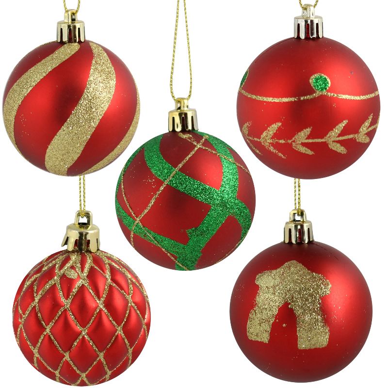 Sunnydaze Indoor Christmas Holiday Tree Shatterproof Glitter Ball Ornaments with Hooks - 2" - 30pc, 4 of 10