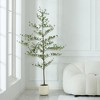 DR.Planzen 84" Artificial Olive Tree - 7FT UV Resistant Fake Plant with Black Fruits in 10.5" White Pot for Indoor/Outdoor Floor & House Decor - 2 of 4