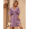 Women's Floral Dress Casual Short Sleeve Sundress Swing A Line Maxi Dresses - 2 of 4