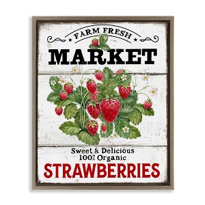Stupell Industries Farm Fresh Strawberries Black Framed Floater Canvas Wall Art - 1 of 4