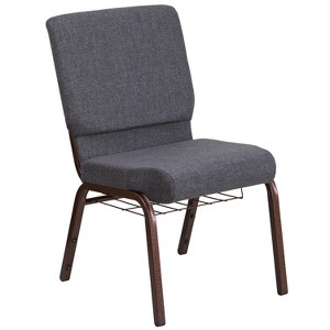 Emma and Oliver 18.5"W Church/Reception Guest Chair with Communion Cup Book Rack - 1 of 4