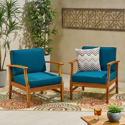 VisioGear Patio Club Chairs, 2 Pieces Outdoor Club Chair with Arms, Side Sitting Chair for Porch, Green, 28.25"*28"*32.75"