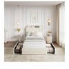 2025 New Bed Frame With 2 Flexible Drawers And Bookcase Headboard, Boucle Upholstered Platform Bed For Boys/Girls, Noise-Free, Easy Assembly, No Box - 2 of 4