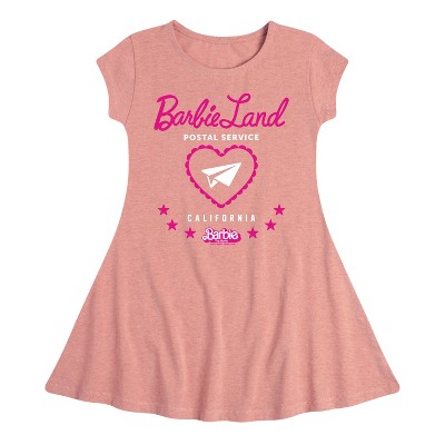 Girls' - Barbie - Barbie Land Postal Service California Fit & Flair Cap Sleeve Dress