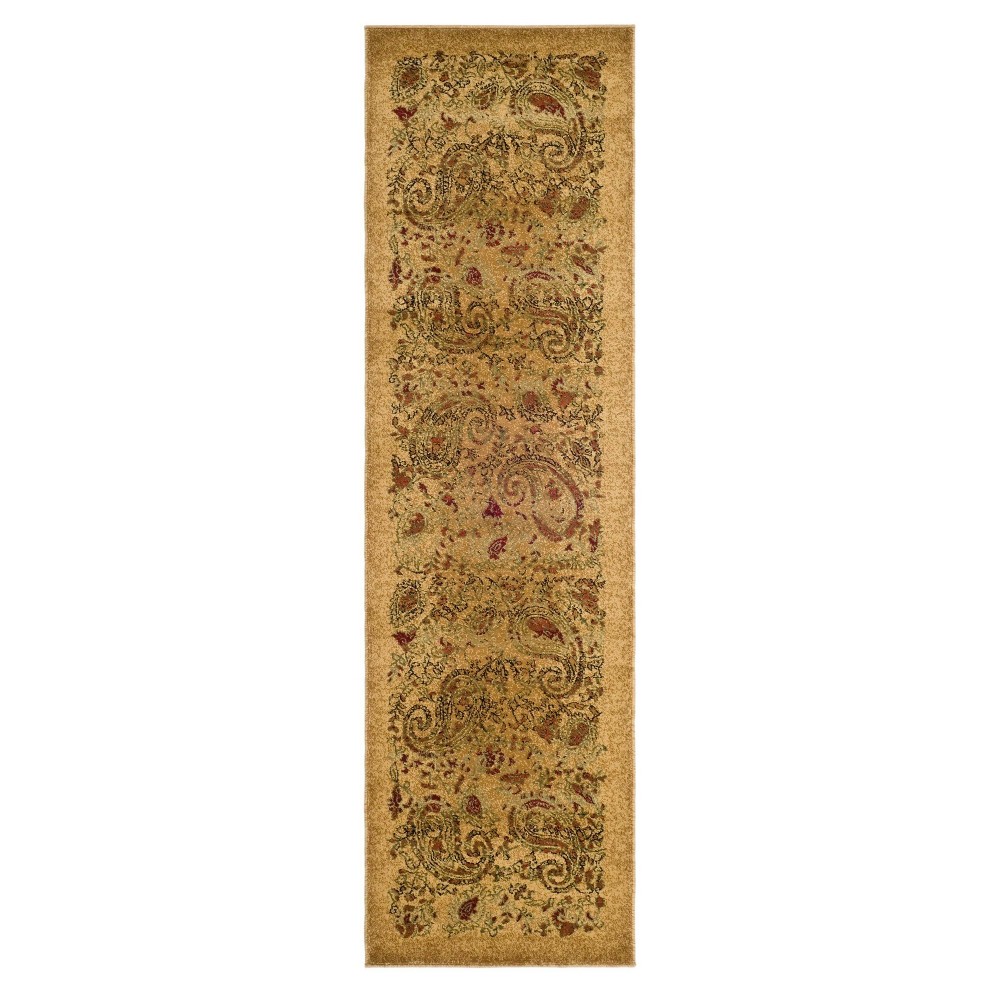  Runner Floral Loomed Beige