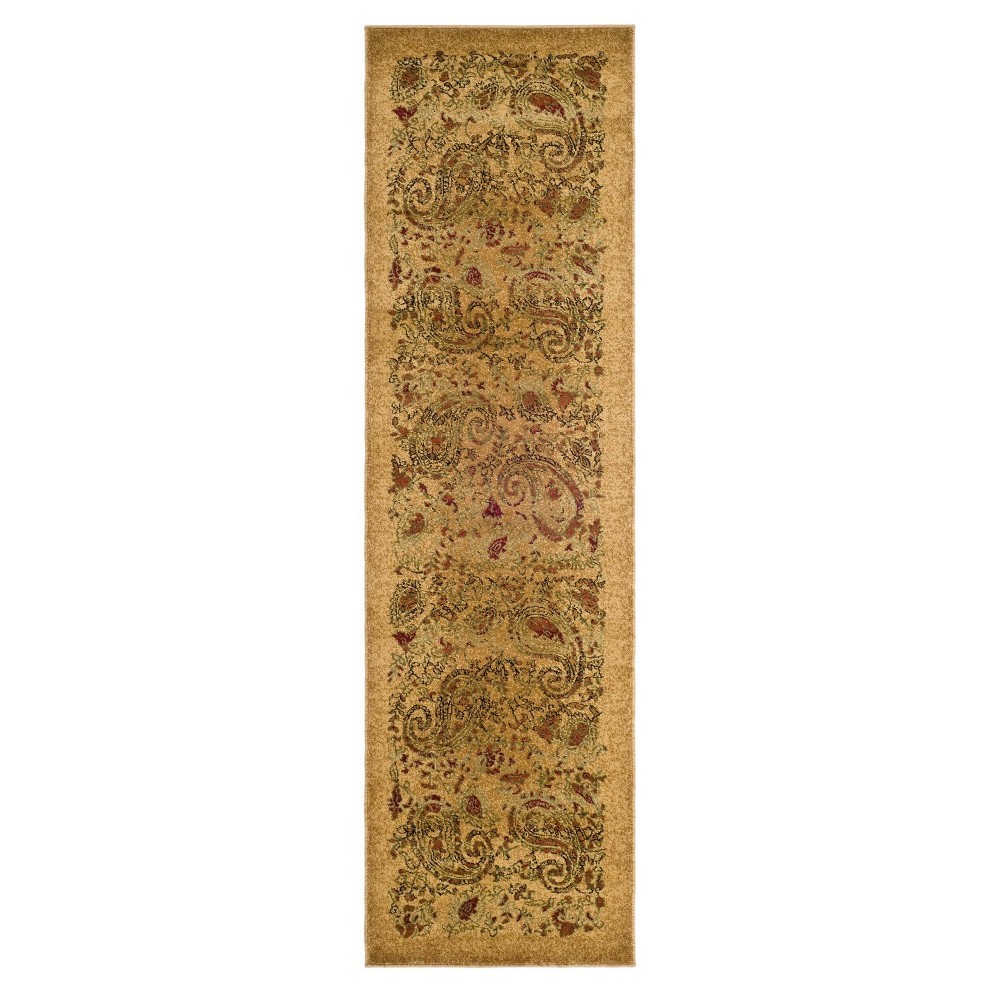 2'3inx8' Runner Floral Loomed Beige - Safavieh