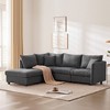 89'' L-Shaped Modular Sectional Sofa with Ottoman, Vertical Stripe Cushions, 5-Seat Comfy Couch for Living Room or Apartment - 4 of 4