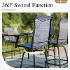 Simple Trending 4, Bar Height Patio Chairs, High Top Patio Chairs, Supports 300 lbs (Blue Fabric) - 3 of 4